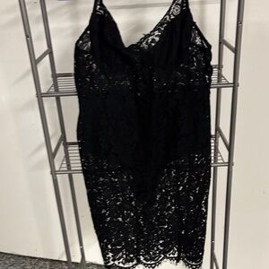 Black Lace Slip Dress